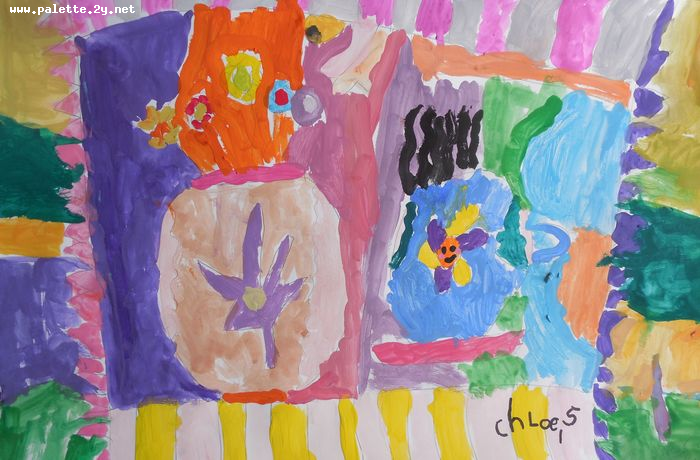 Art Studio PALETTE. Chloe Singchai Picture.  Tempera Still Life Still Life 