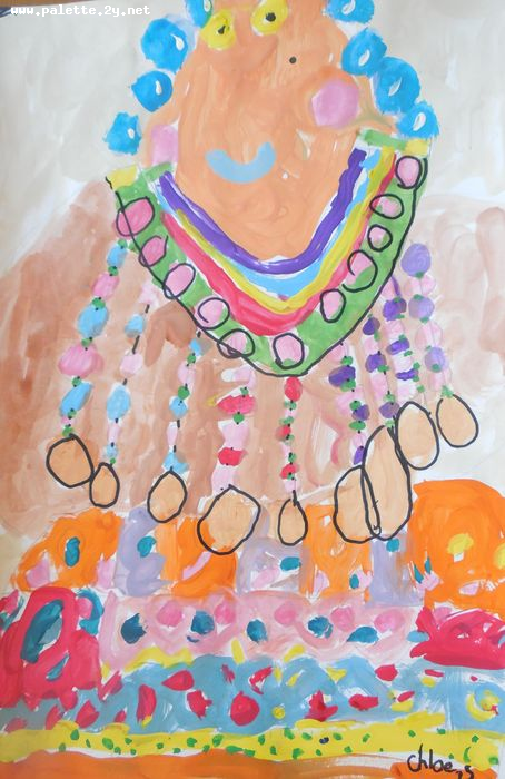 Art Studio PALETTE. Chloe Singchai Picture.  Marker, Tempera Fantasy Abstract 