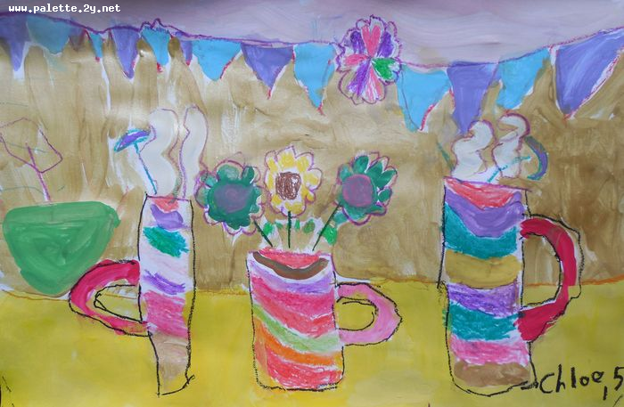 Art Studio PALETTE. Chloe Singchai Picture.  Mixed Media Still Life Still Life 