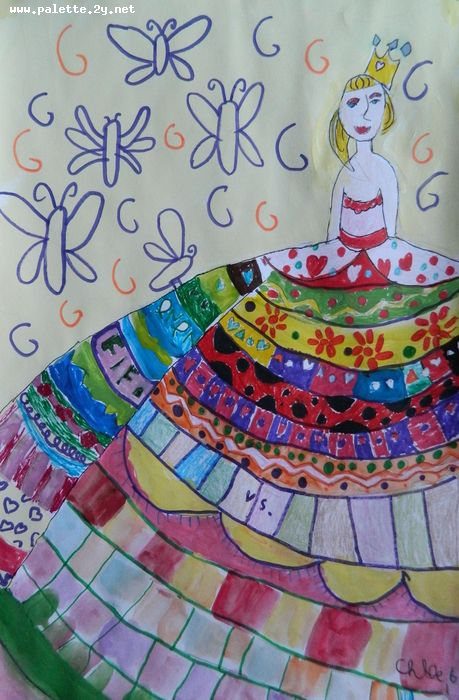 Art Studio PALETTE. Chloe Singchai Picture.  Marker, Tempera Design Clothes 