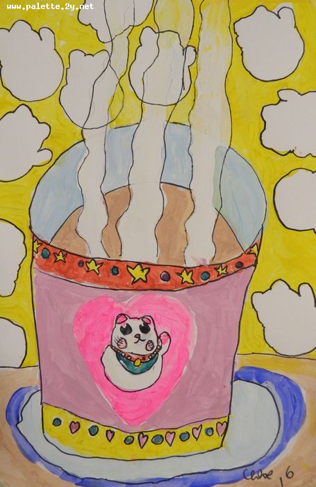 Art Studio PALETTE. Chloe Singchai Picture.  Marker, Tempera Design Dishes 