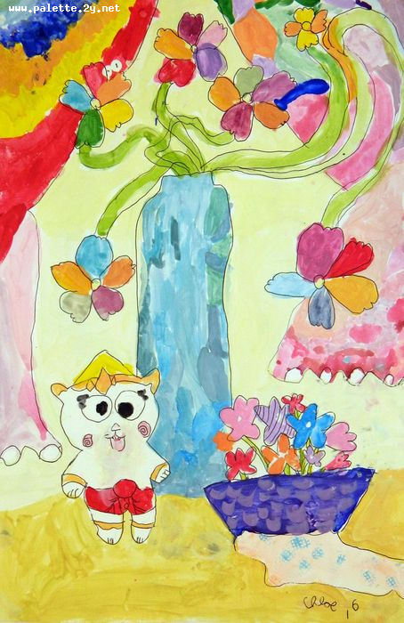 Art Studio PALETTE. Chloe Singchai Picture.  Marker, Tempera Still Life Still Life 