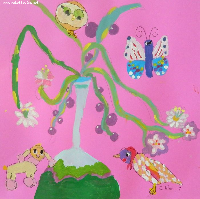 Art Studio PALETTE. Chloe Singchai Picture.  Tempera   