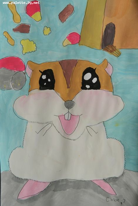 Art Studio PALETTE. Chloe Singchai Picture.  Tempera Animals Mix 