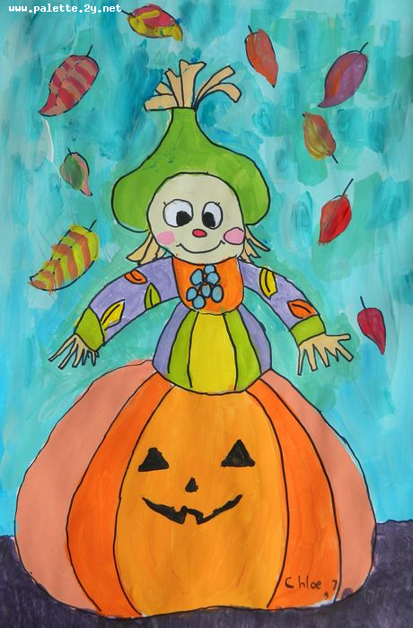 Art Studio PALETTE. Chloe Singchai Picture.  Marker, Tempera Holidays Halloween 