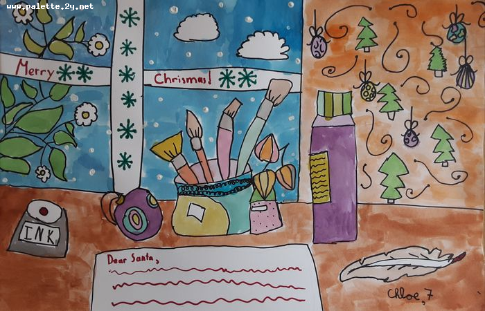 Art Studio PALETTE. Chloe Singchai Picture.  Watercolour, Ink Still Life Still Life 