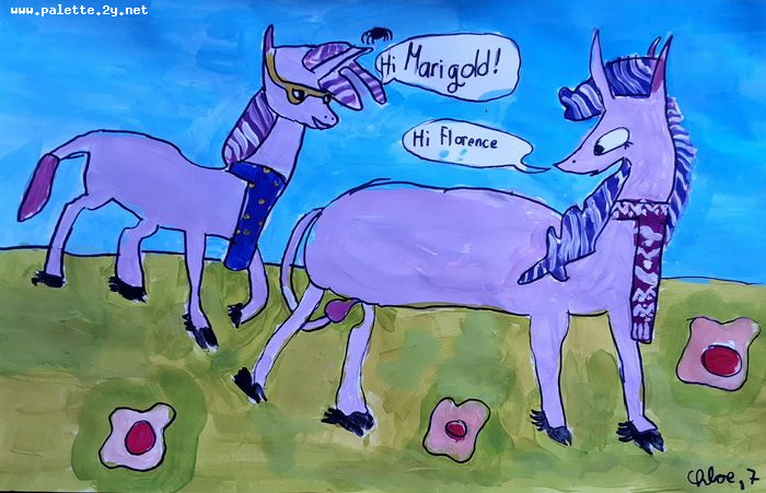 Art Studio PALETTE. Chloe Singchai Picture.  Marker, Tempera Fantasy Fairy Tail 