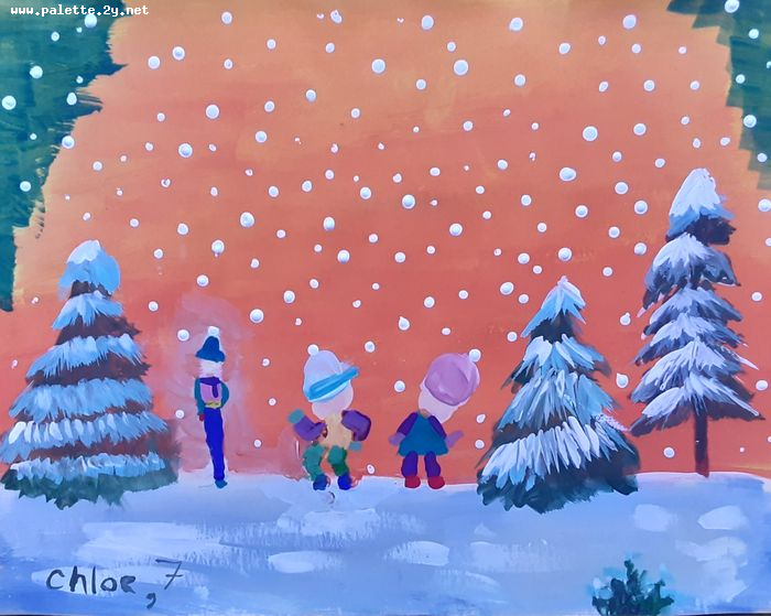 Art Studio PALETTE. Chloe Singchai Picture.   Landscape Winter 