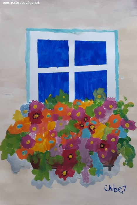 Art Studio PALETTE. Chloe Singchai Picture.  Tempera Plants Flowers 