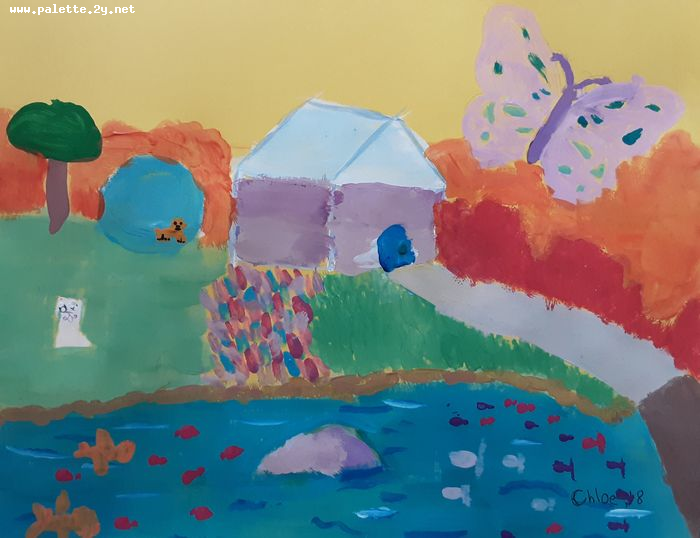 Art Studio PALETTE. Chloe Singchai Picture.  Tempera   