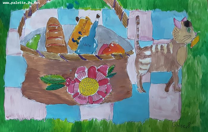 Art Studio PALETTE. Chloe Singchai Picture.  Watercolour, Ink Animals Cats 