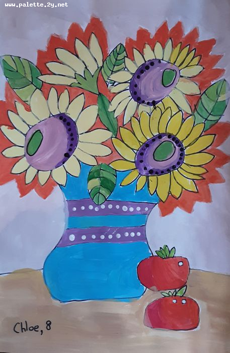 Art Studio PALETTE. Chloe Singchai Picture.  Marker, Tempera Still Life Still Life 