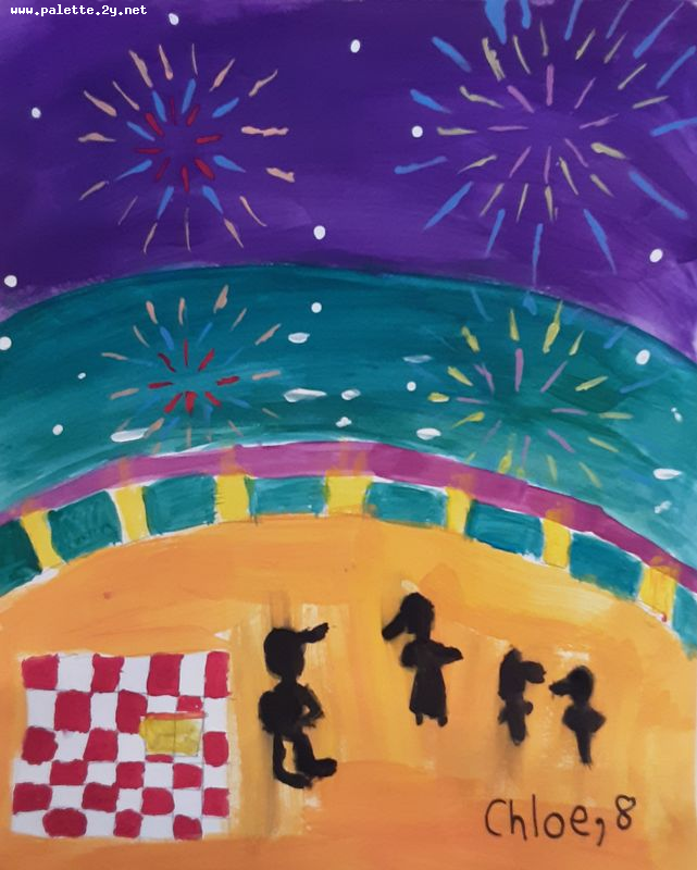 Art Studio PALETTE. Chloe Singchai Picture.  Tempera People Activities 