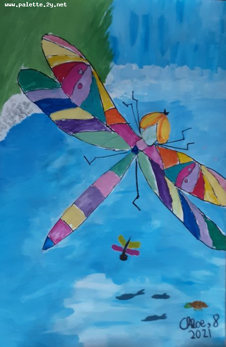 Art Studio PALETTE. Chloe Singchai Picture.  Marker, Tempera Animals Butterfly 