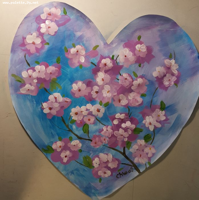 Art Studio PALETTE. Chloe Singchai Picture.  Tempera Plants Flowers 