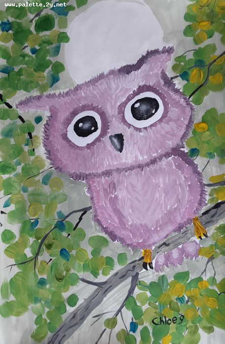 Art Studio PALETTE. Chloe Singchai Picture.  Tempera Animals Birds 