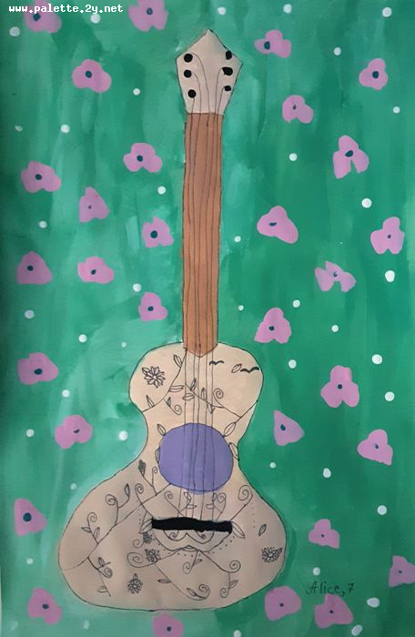 Art Studio PALETTE. Alice Gonopolsky Picture.  Marker, Tempera Still Life Music 