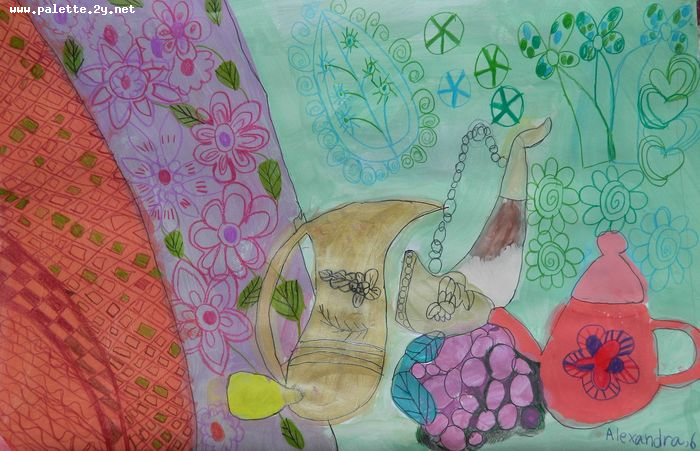 Art Studio PALETTE. Alexandra Trif Picture.  Marker, Tempera Still Life Still Life 