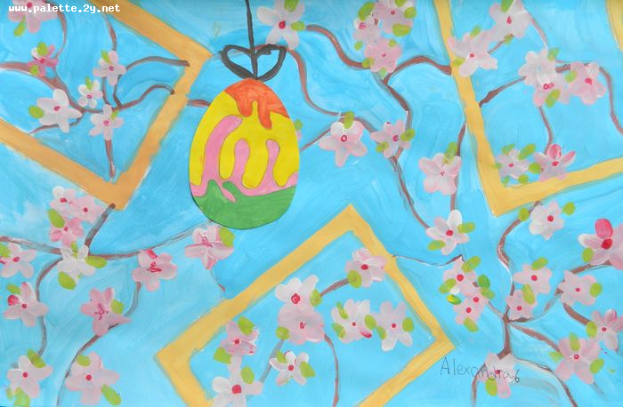 Art Studio PALETTE. Alexandra Trif Picture.  Tempera Holidays Easter 