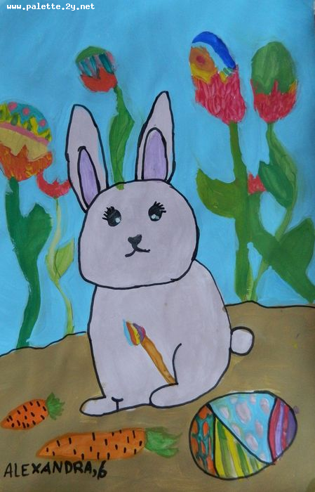 Art Studio PALETTE. Alexandra Trif Picture.  Marker, Tempera Holidays Easter 