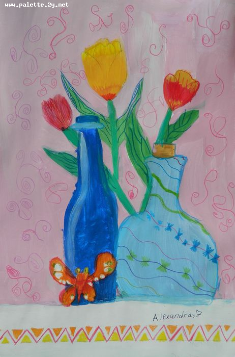 Art Studio PALETTE. Alexandra Trif Picture.  Mixed Media Still Life Still Life 