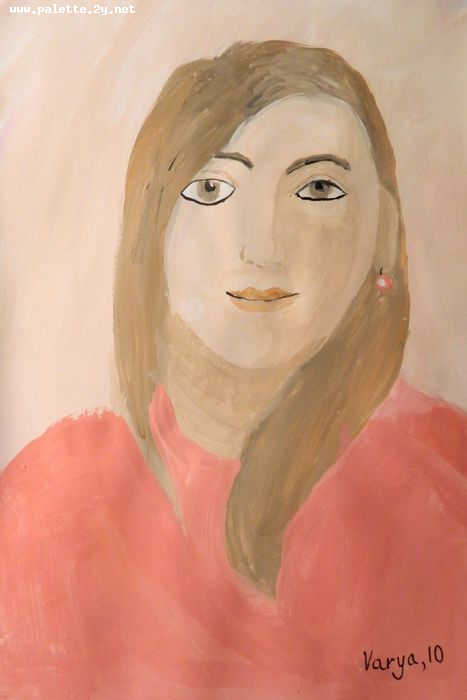 Art Studio PALETTE. Varya Pavlova Picture.  Tempera People Portrait 