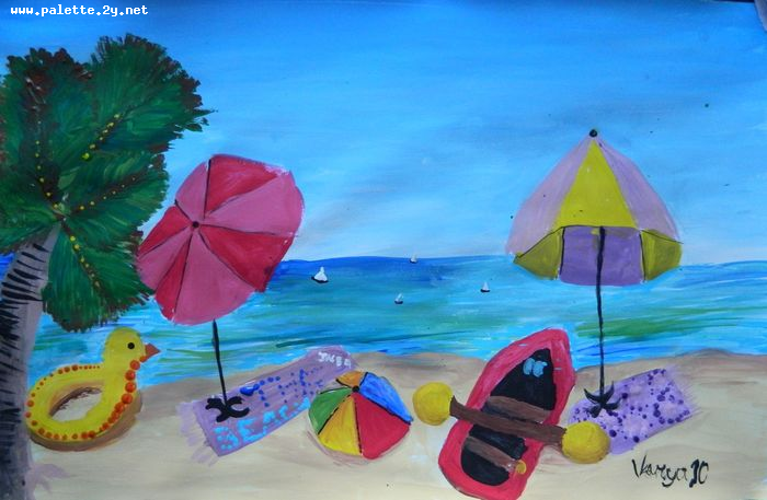 Art Studio PALETTE. Varya Pavlova Picture.  Tempera   Summer