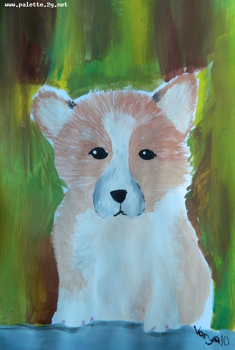 Art Studio PALETTE. Varya Pavlova Picture.  Tempera Animals Dogs 