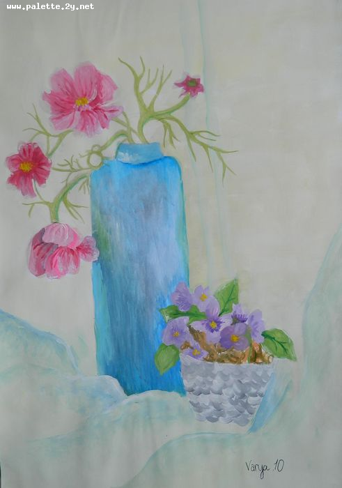 Art Studio PALETTE. Varya Pavlova Picture.  Tempera Still Life Still Life 