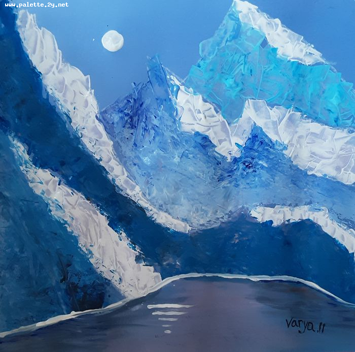 Art Studio PALETTE. Varya Pavlova Picture.  Tempera Landscape Nature 