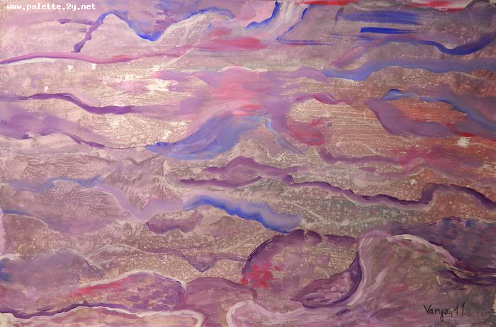 Art Studio PALETTE. Varya Pavlova Picture.  Tempera Fantasy Abstract 