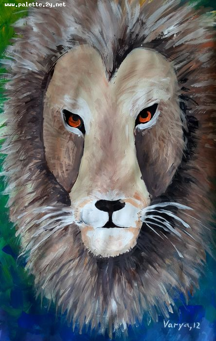 Art Studio PALETTE. Varya Pavlova Picture.  Tempera Animals Cats 