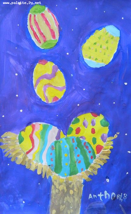 Art Studio PALETTE. Anthony Miasnykov Picture.  Tempera Holidays Easter 