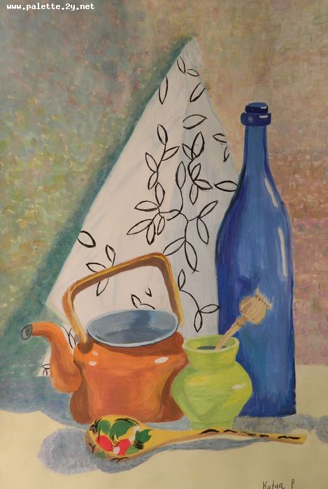 Art Studio PALETTE. Katya Pelekh Picture.  Tempera Still Life Still Life 