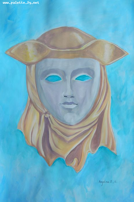 Art Studio PALETTE. Angelina Zhang Picture.  Tempera Fantasy Mask 