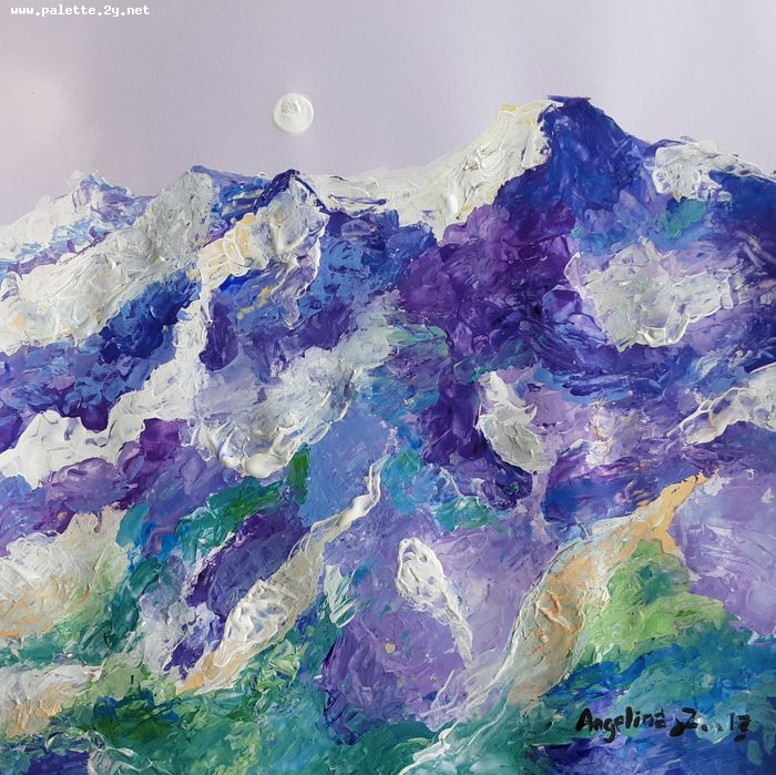 Art Studio PALETTE. Angelina Zhang Picture.  Tempera Landscape Nature 