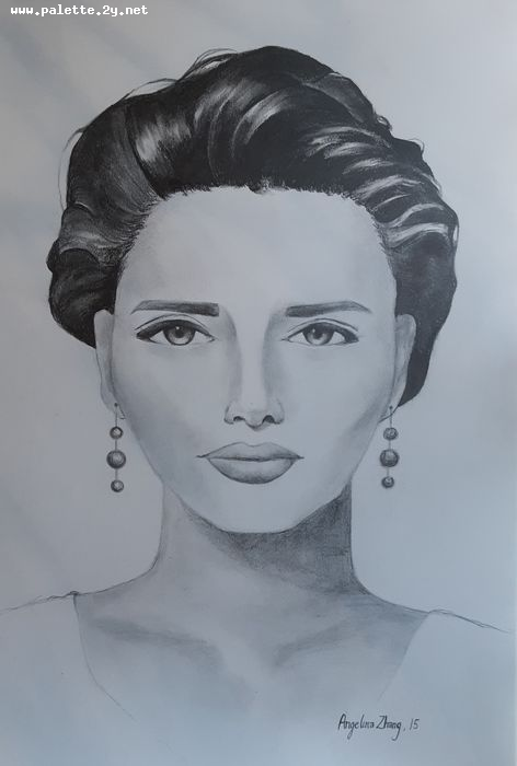 Art Studio PALETTE. Angelina Zhang Picture.  Pencil People Portrait 