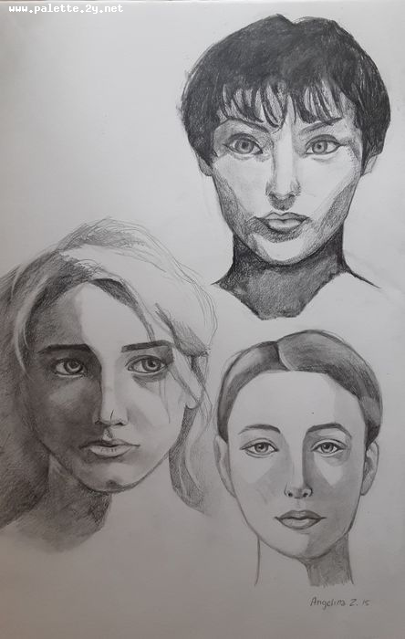 Art Studio PALETTE. Angelina Zhang Picture.  Pencil People Portrait 