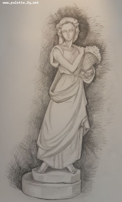 Art Studio PALETTE. Angelina Zhang Picture.  Pencil People Plaster Cast 