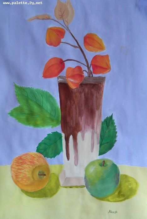 Art Studio PALETTE. Alice Qiu Picture.  Tempera Still Life Still Life 