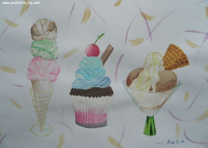 Art Studio PALETTE. Alice Qiu Picture.  Tempera Still Life Still Life 