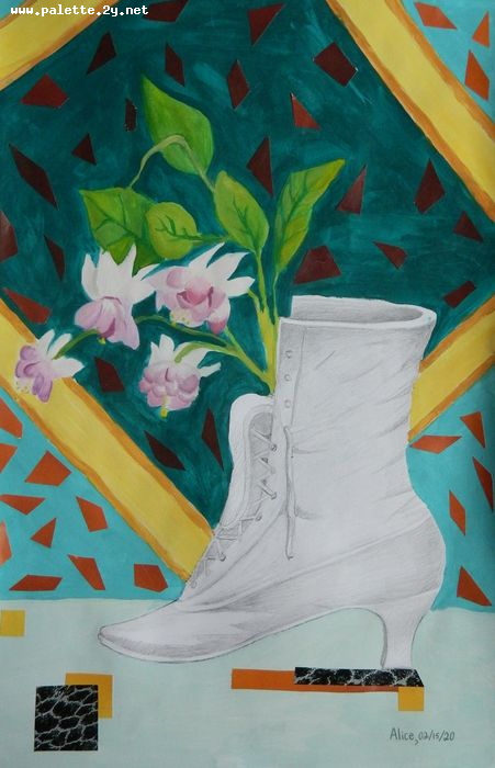 Art Studio PALETTE. Alice Qiu Picture.  Mixed Media Still Life Still Life 