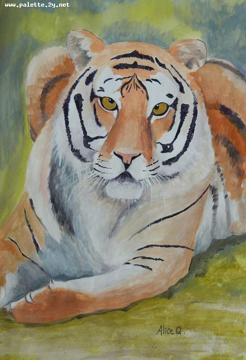 Art Studio PALETTE. Alice Qiu Picture.  Tempera   Tiger