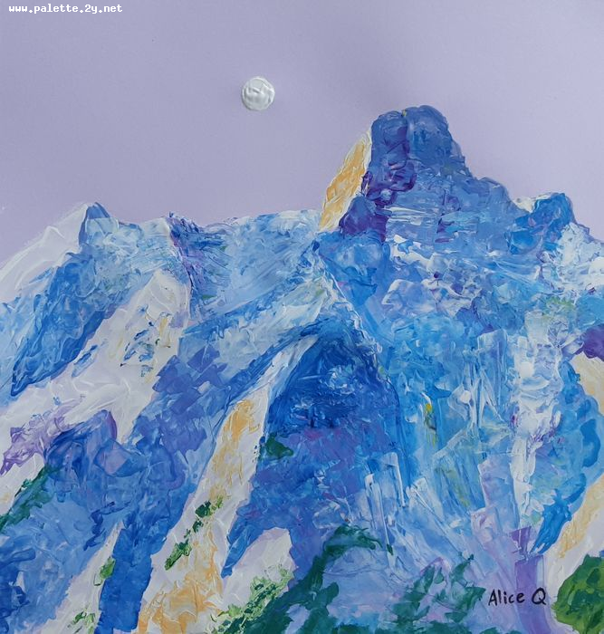 Art Studio PALETTE. Alice Qiu Picture.  Tempera Landscape Nature 