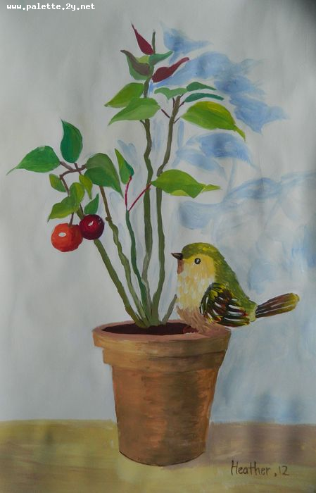 Art Studio PALETTE. Heather Zhang Picture.  Tempera Still Life Still Life 