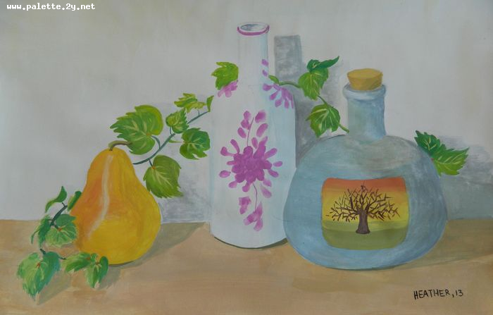 Art Studio PALETTE. Heather Zhang Picture.  Tempera Still Life Still Life 