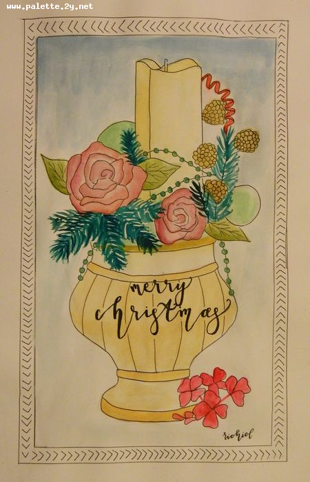 Art Studio PALETTE. Richiel Zhang Picture.  Marker, Tempera Holidays New Year 