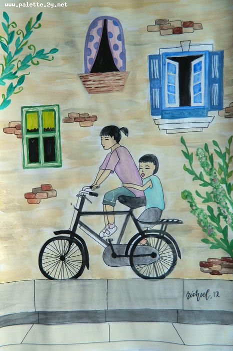 Art Studio PALETTE. Richiel Zhang Picture.  Tempera People Activities 