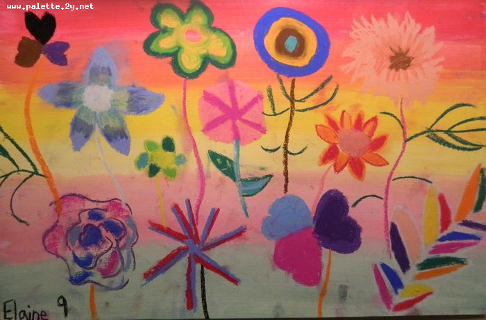 Art Studio PALETTE. Elaine Zhang Picture.  Pastel Plants Flowers 