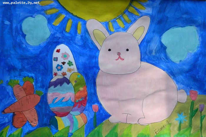 Art Studio PALETTE. Elaine Zhang Picture.  Tempera Holidays Easter 